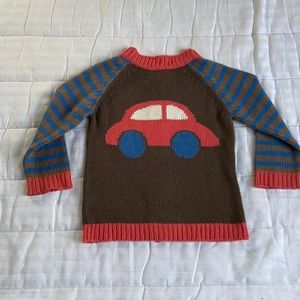 Baby Boden Cotton Cardigan-car on back & stripes!
